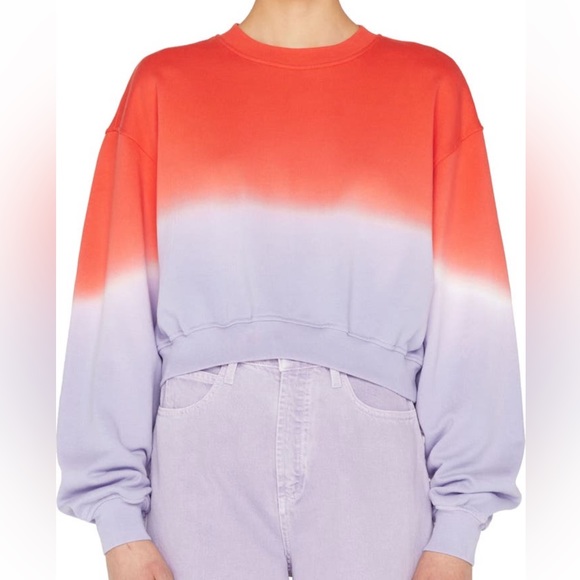 Frame Denim Tops - NWT Frame Women’s Crewneck Dip-Dye Crop Sweatshirt. Size X-Small.